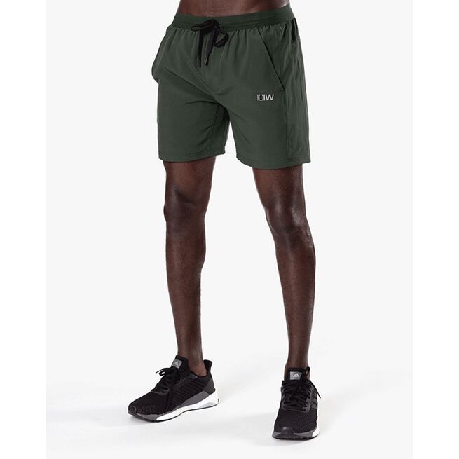 Workout 2-in-1 Shorts, Dark Green, L 