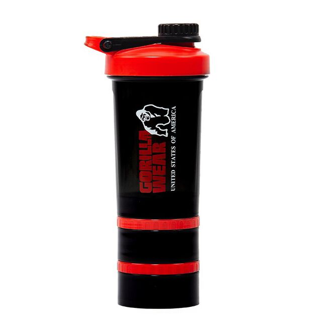 Shaker 2 Go Svart/Rød 500 ml + 130 ml x 2