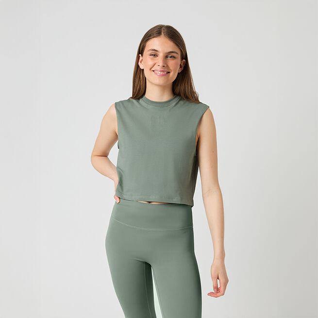 Cropped Singlet Grønn
