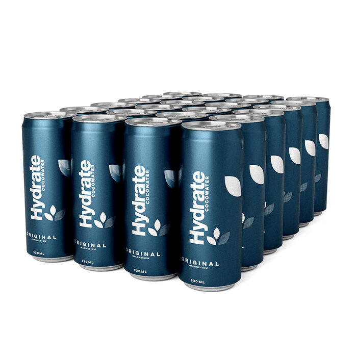 24 x Hydrate Kullsyreholdig Kokosvann Brett 330 ml ginger