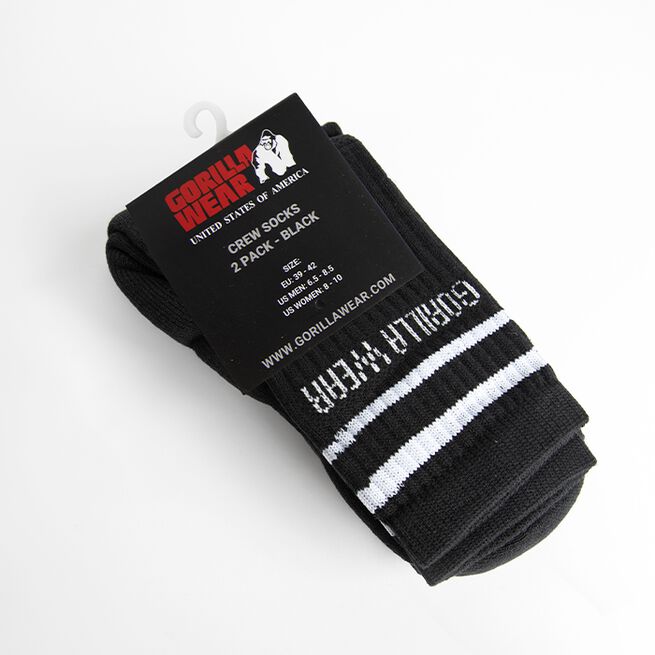 Gorilla Wear Crew Socks 2-Pack, Black