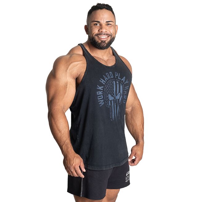 Skull T-back, Acid Washed Black