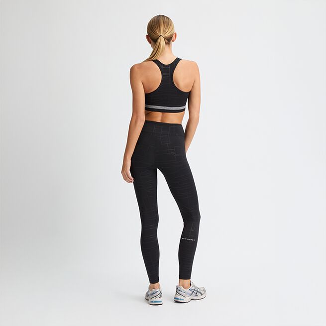 Logo Effect Emboss Tights Svart