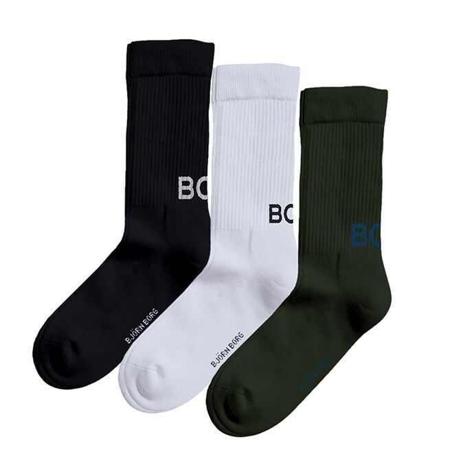 Björn Borg 3-Pack Core Crew Polyamide Sock, Multipack, 41-45