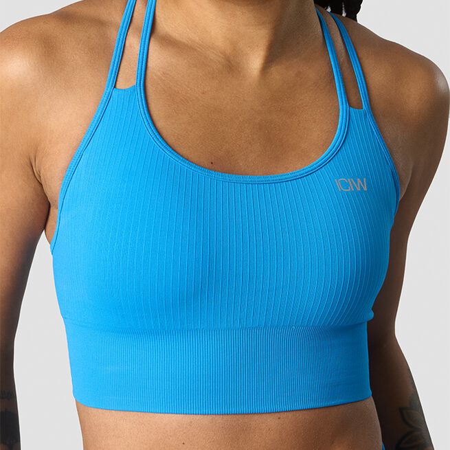 Ribbed Define Seamless Sports Bra, Azure Blue