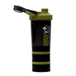 Shaker 2 Go 500 ml + 130 ml x 2, Black/Army Green 