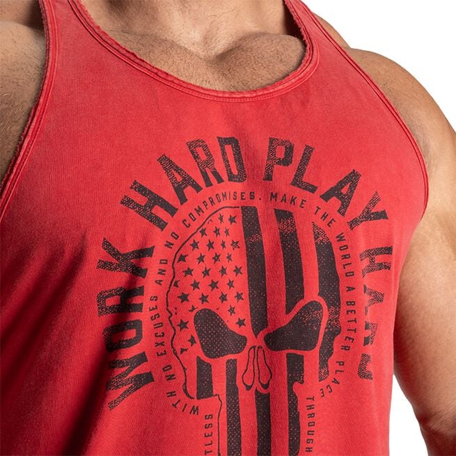 Skull T-back, Acid Chili Red