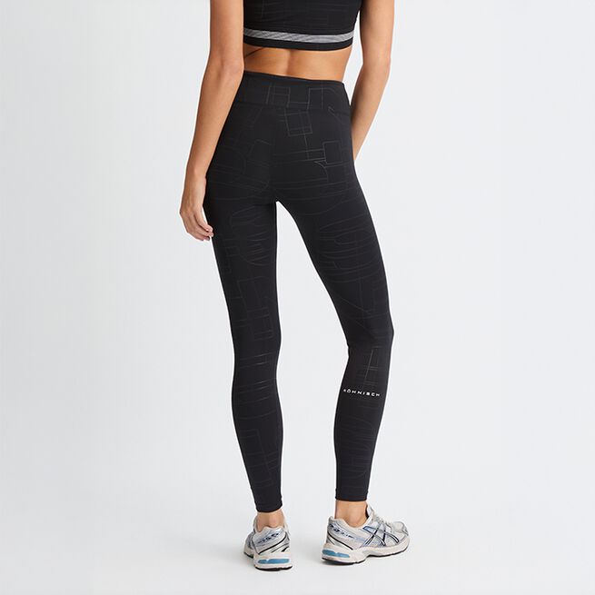 Logo Effect Emboss Tights Svart