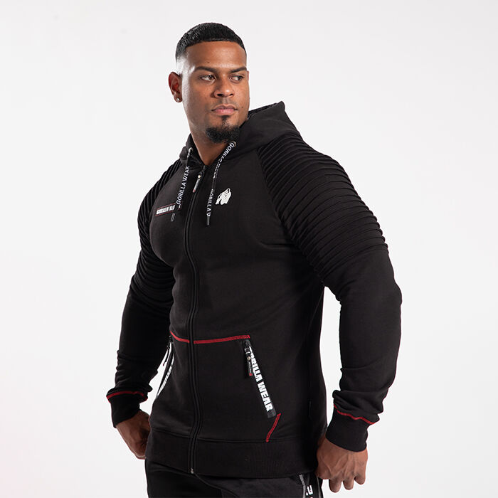 Georgia Zipped Hoodie, Black