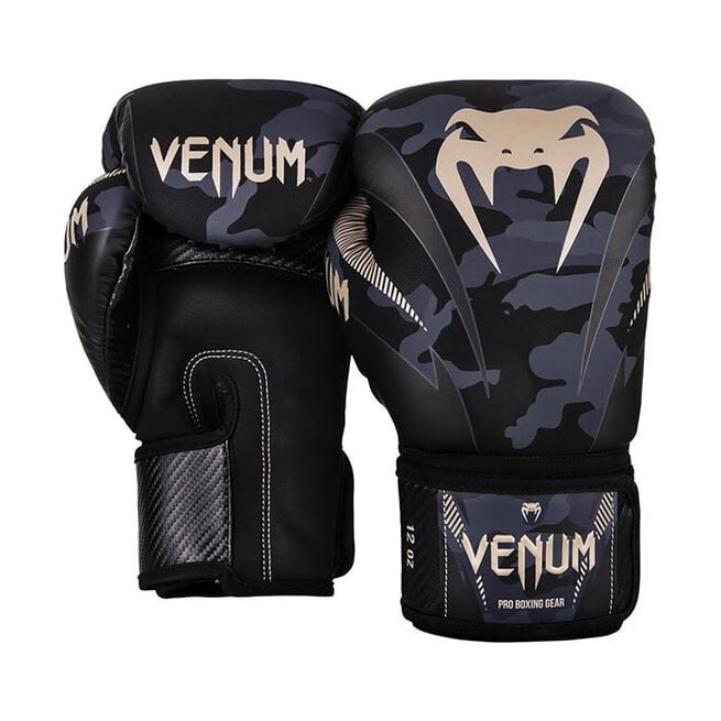 Venum Impact Boxing Gloves, Dark Camo/Sand, 10 oz 