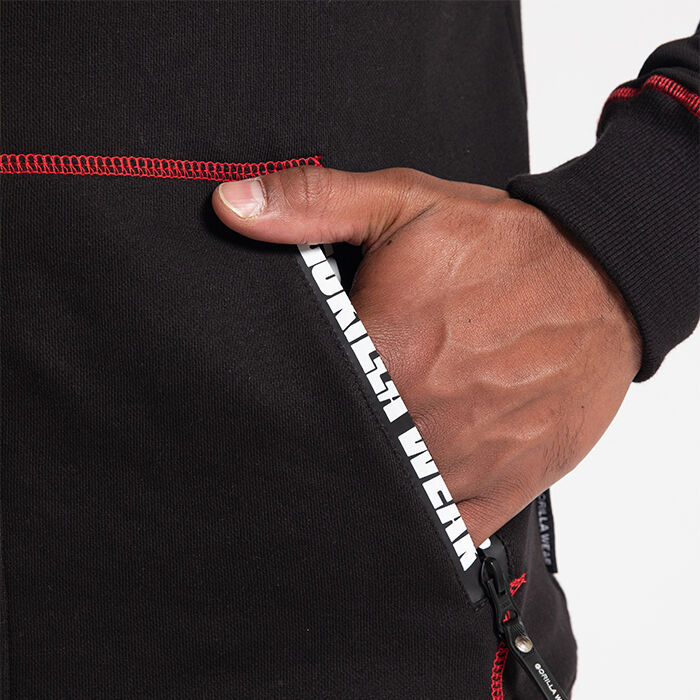 Georgia Zipped Hoodie, Black