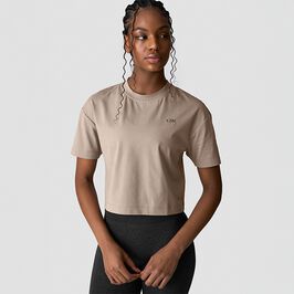 Everyday Cotton Cropped T-shirt, Greige, XS  Everyday Cotton Cropped T-shirt, Greige