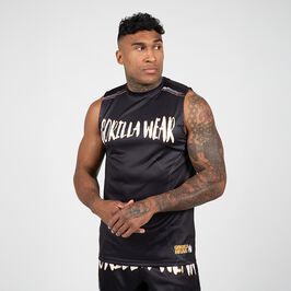 Clayton Tank Top, Black/Gold, S  Clayton Treningssinglet Svart Gull