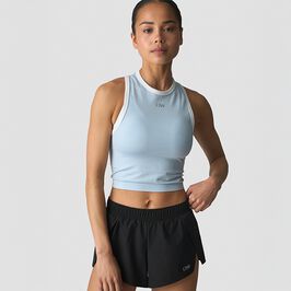 Mirage Seamless Cropped Tank Top, Arctic Blue/White, L  Mirage Sømløs Kort Topp Blå Hvit