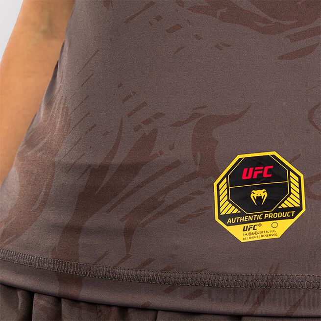 UFC Fusion Women's Short Sleeve Rashguard Solid Earthen Brown