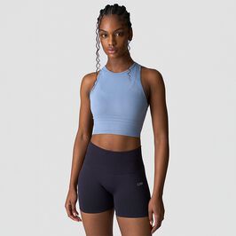 Define Seamless Cropped Tank Top, Metal Blue, L  Define Seamless Cropped Topp Blå