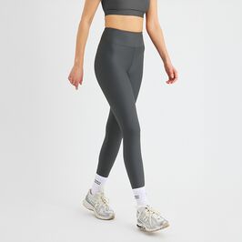 Ribbed R HW Tights, Dark Shadow, L  Ribbestrikkede Tights Grå