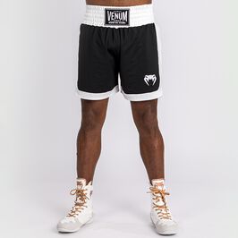 Venum Classic Boxing Shorts, Black/White, L  Classic Bokseshorts Svart/Hvit