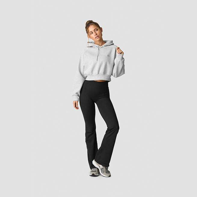 Everyday Cropped Hoodie Grå
