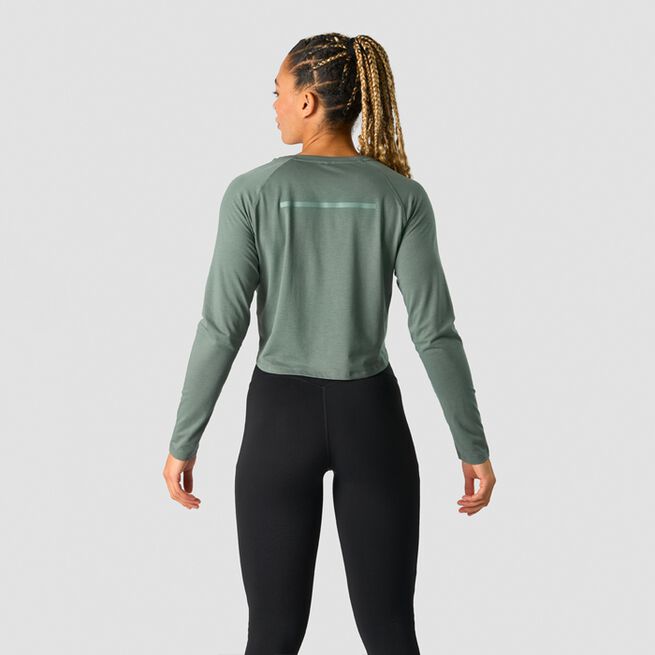 Stride Cropped Long Sleeve Sea Green
