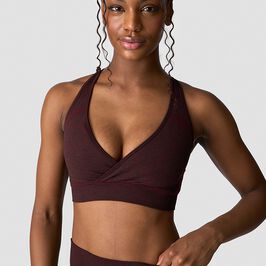 Soft Seamless Adjustable Sports Bra, Burgundy Melange, L  Soft Seamless Justerbar Sports-BH Mørkerød