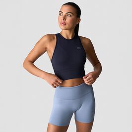 Define Seamless Cropped Tank Top, Navy, L  Define Seamless Cropped Topp Marinblå