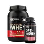 Optimum Nutrition 100% Whey Gold Standard Vassleprotein 908 g + Opti-Women 120 caps