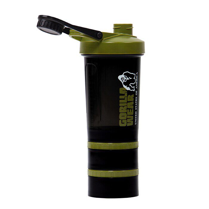 Shaker 2 Go Svart/Gr&oslash;nn 500 ml + 130 ml x 2