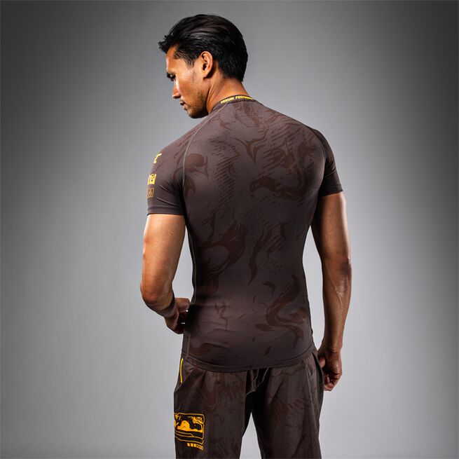 UFC Fusion Men's Performance Short Sleeve Rashguard Earthen Brown