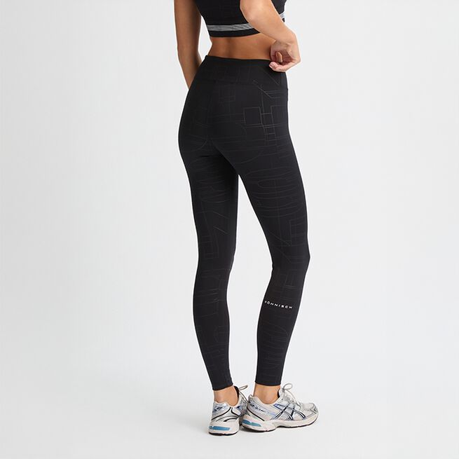 Logo Effect Emboss Tights Svart