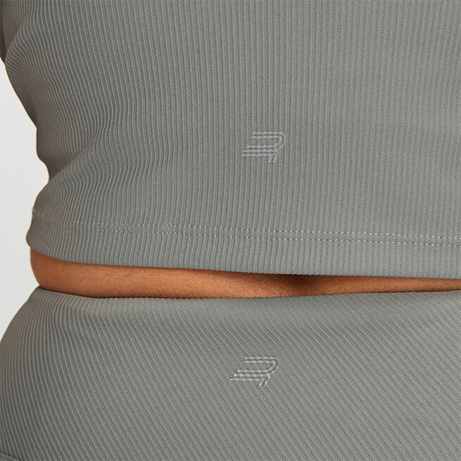 Ribbestrikket Singlet Grønn