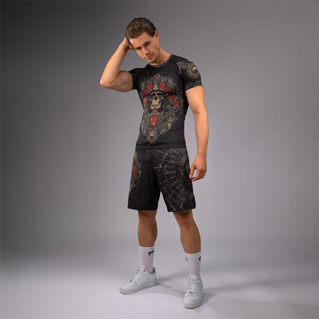 Santa Muerte 5.0 Kortermet Rashguard Svart Gull