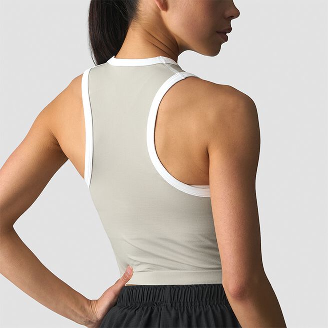 Mirage Sømløs Kort Topp Beige Hvit