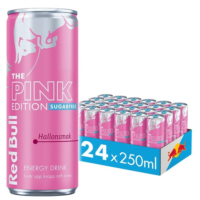 24 x Red Bull Energidryck, 250 ml, Sockerfri pink Edition Sugarfree Pink Edition