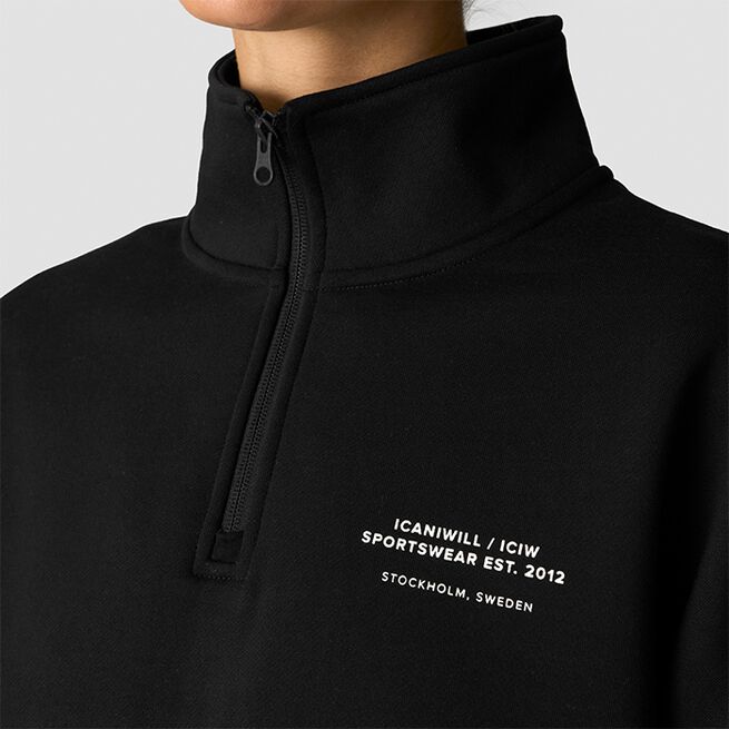 Everyday 1/4 Zip Crewneck Svart
