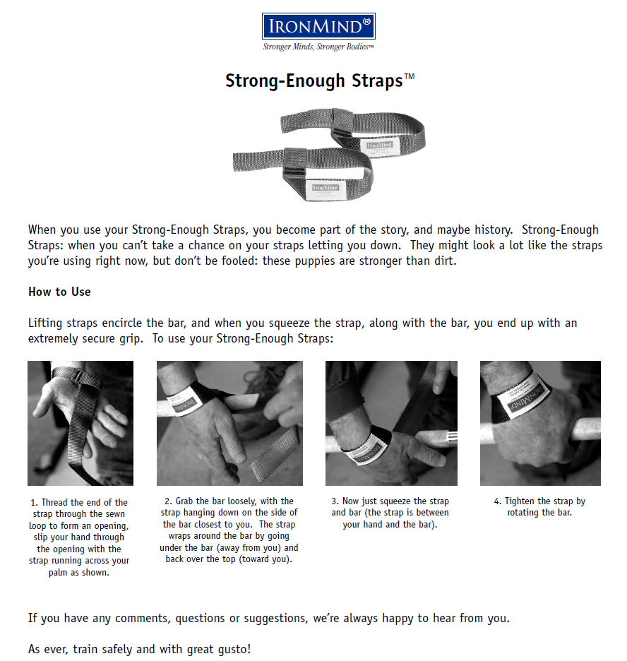 Iron Mind Strong Enough Lifting Strap Allround