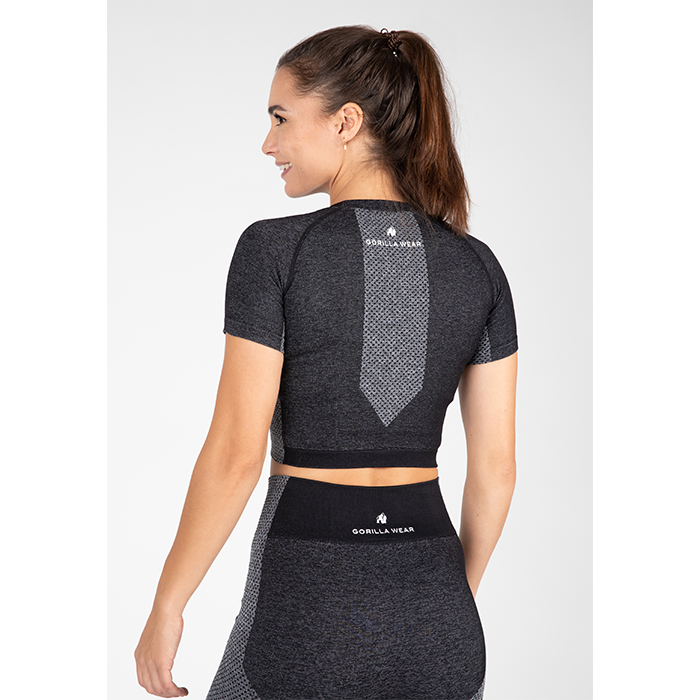 Selah Seamless Crop Top, Black