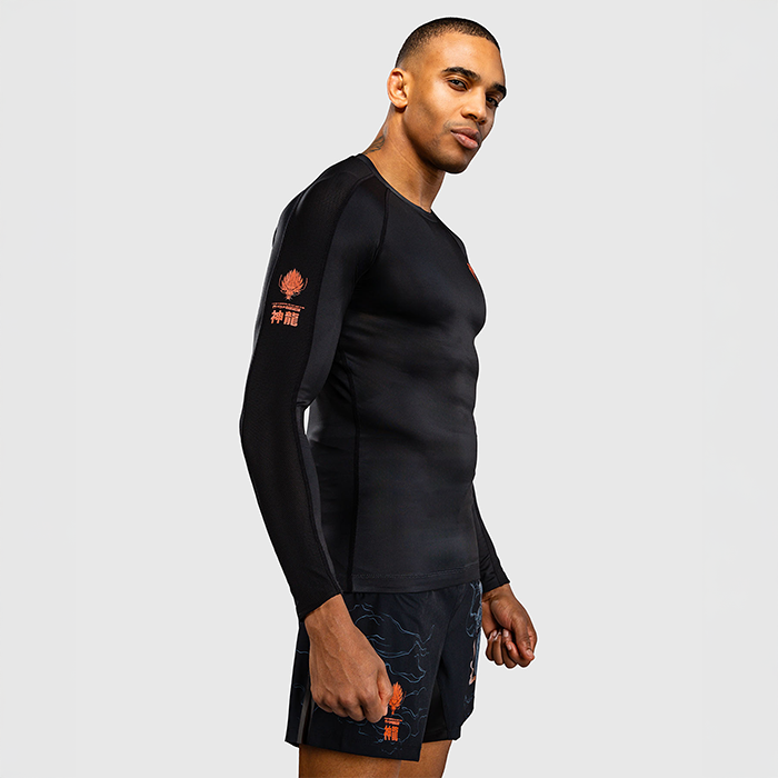 Venum Thunder Dragon Langermet Rashguard Svart Gr&aring; Kobber