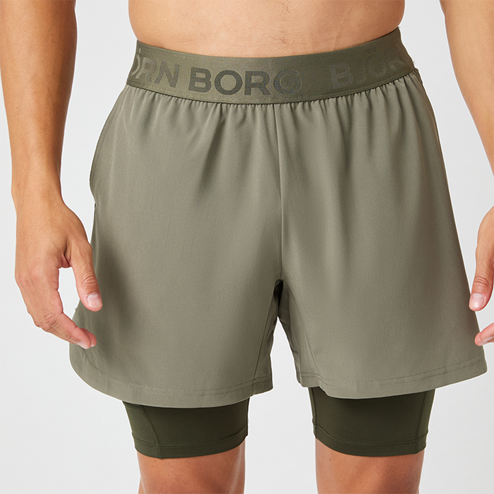 Borg 2 in 1 Shorts Gr&ouml;n