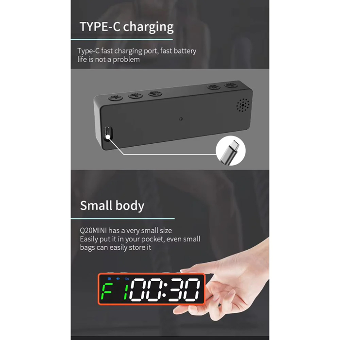 AL Portabel Timer Q10 Mini Svart