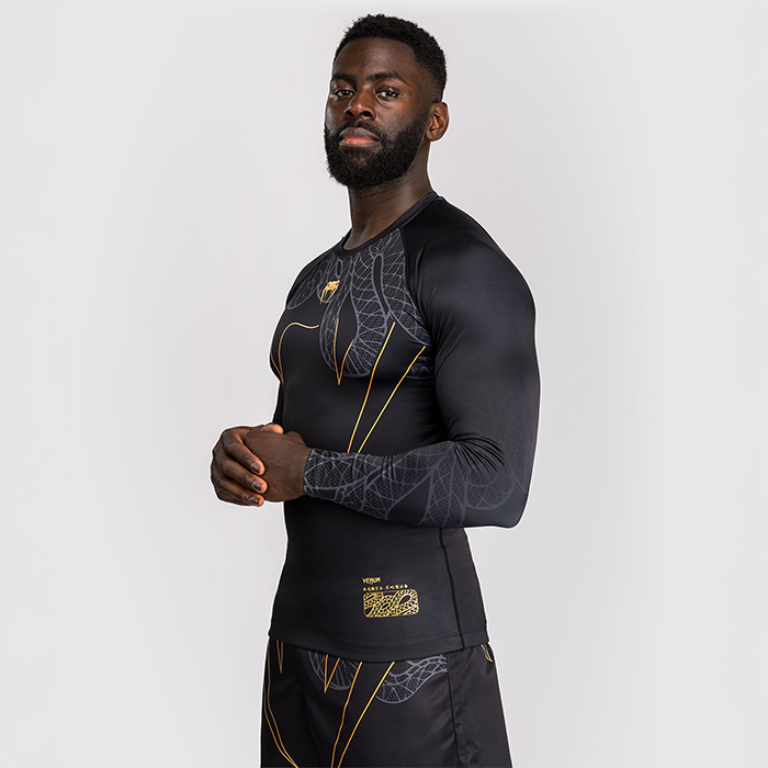 Serpenti Rashguard Lang Erme Svart S&oslash;lv Gull
