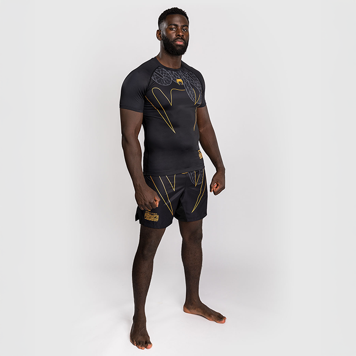 Serpenti Rashguard Kort Erme Svart S&oslash;lv Gull
