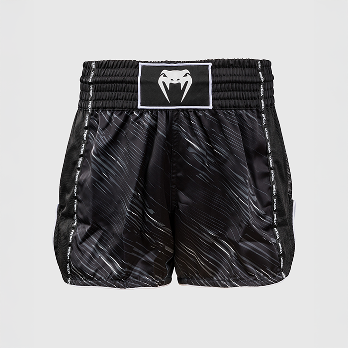 Rapid Muay Thai Shorts Svart Gr&aring; Hvit