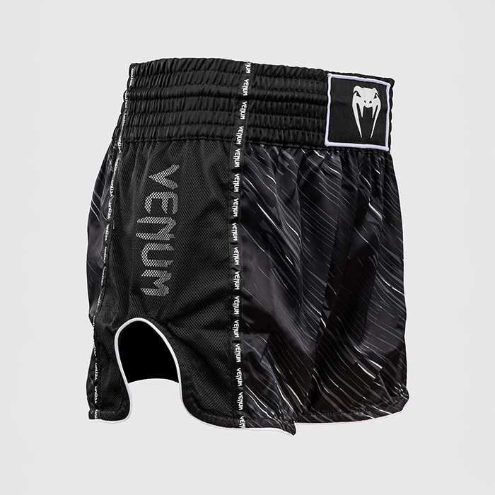 Rapid Muay Thai Shorts Svart Gr&aring; Hvit