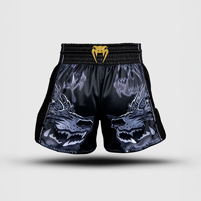 Venum Wolf Atak Muay Thai Shorts Svart Gr&aring;