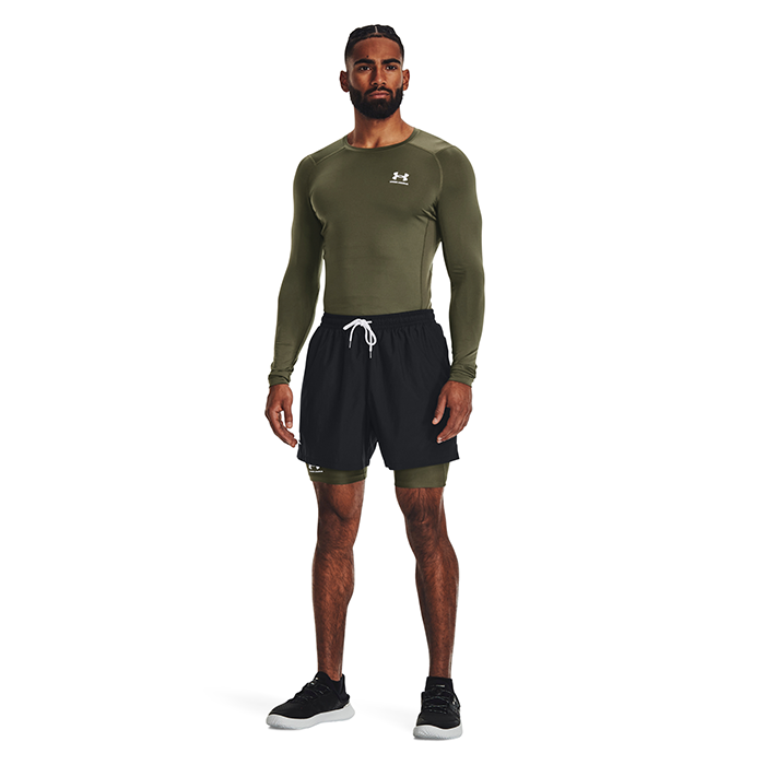 UA HG Armour Comp LS, Marine OD Green
