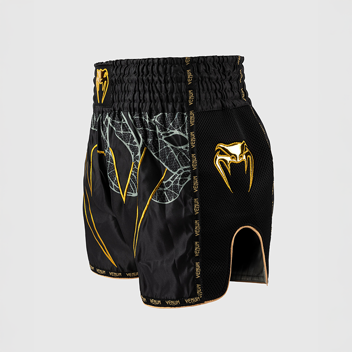 Serpenti Muay Thai-Shorts Svart S&oslash;lv Gull