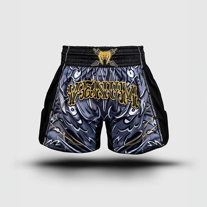 Venum Wolf Atak Muay Thai Shorts Svart Gr&aring;