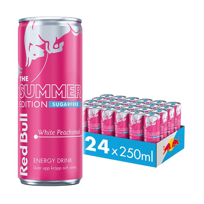 24 x Red Bull Energidryck 250 ml White Peach Sugarfree 2 kr pant White Peach Sugarfree