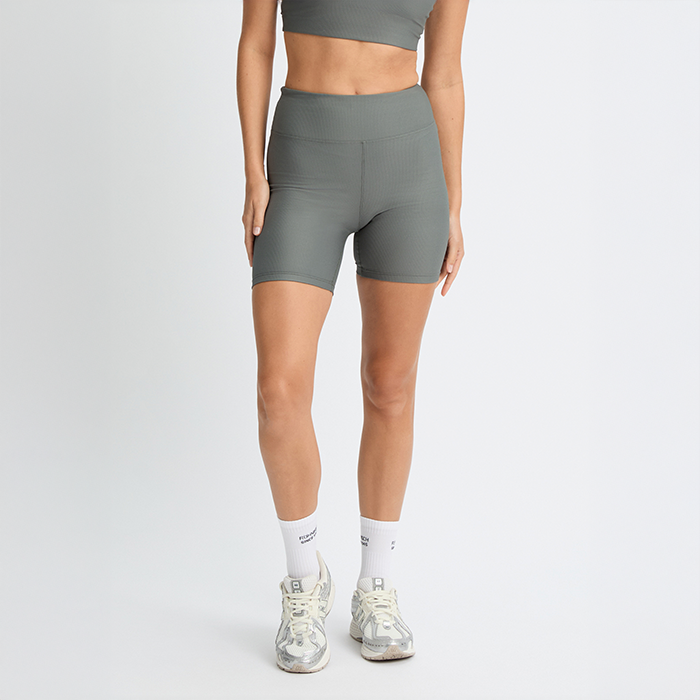 Ribbestrikkede Sykkelshorts Gr&oslash;nn